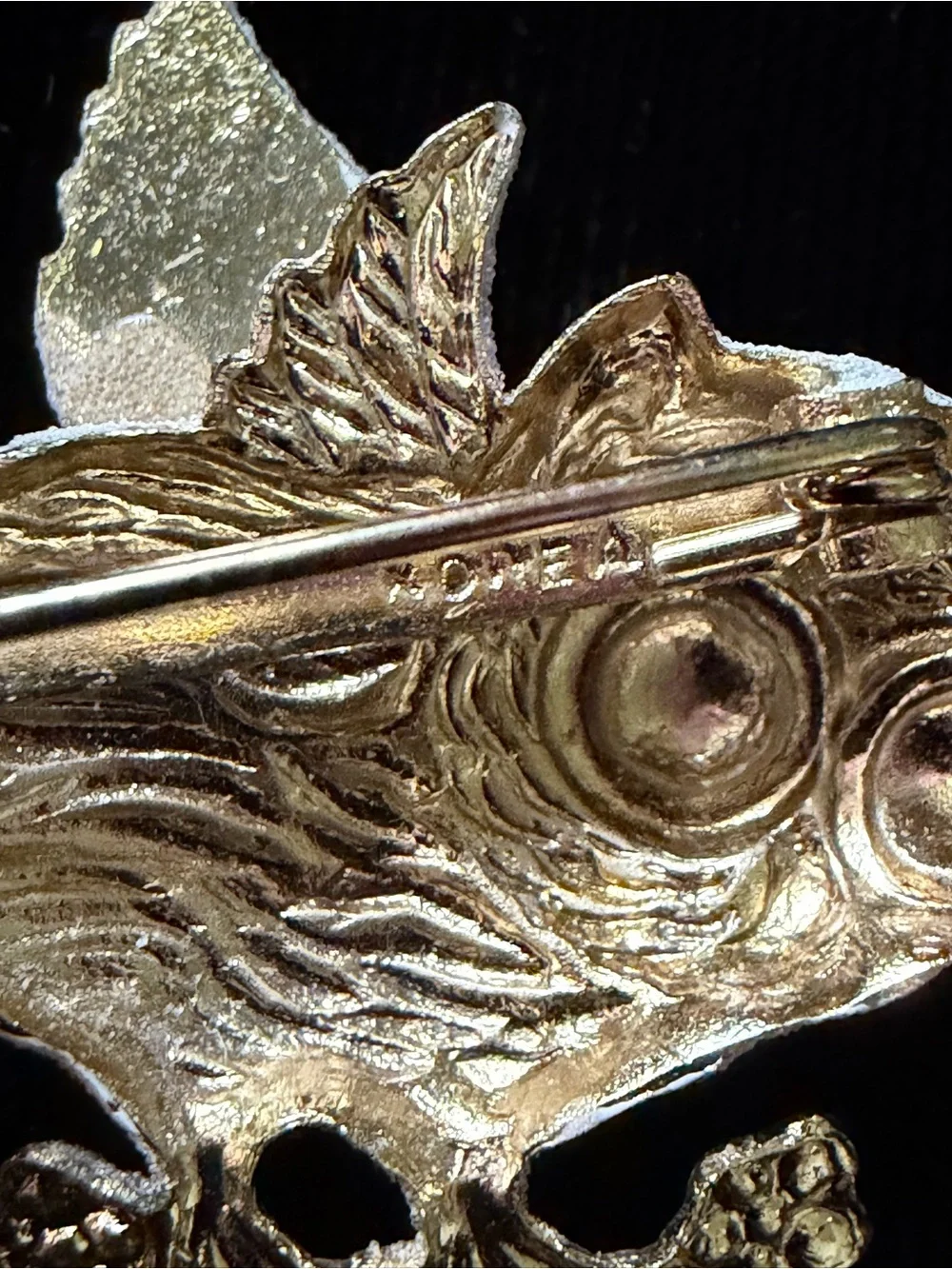 Vintage 1960s Big Eye Owl Brooch Pin Lot of 2 - Korea